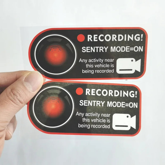 Car Body Warning Stickers For Tesla Model 3 Y X S Sentry Mode Recorder Static Sticker Autopilot Warning Post Accessories