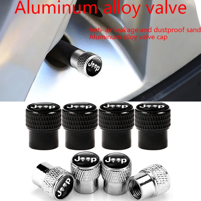 4 Pcs Universal Jeep Tire Valve Caps for Car Jeep Renegade Wrangler Valve Stem Cover Tire Accessories