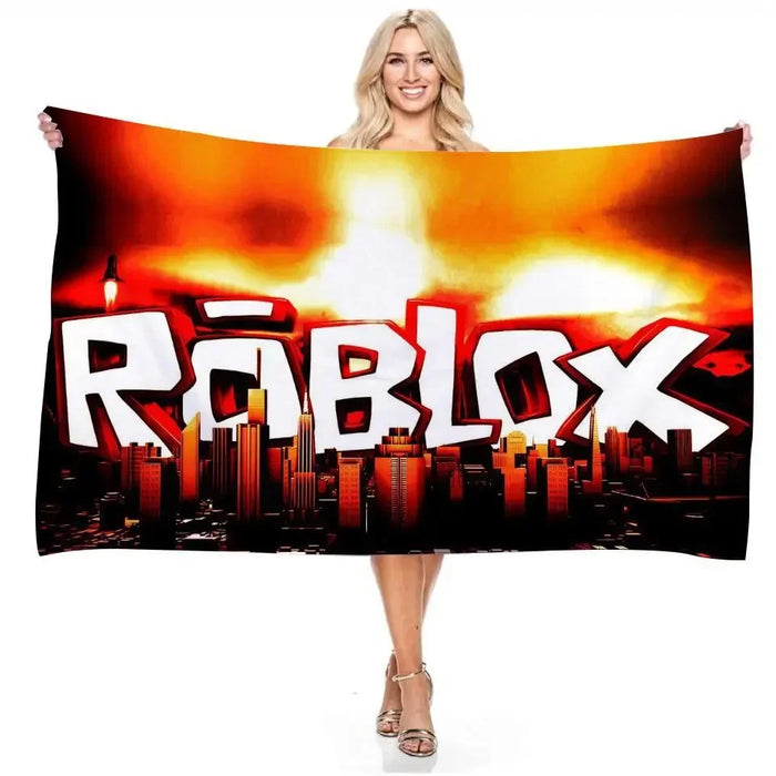 Roblox Children's Bath Towel Anti-sand Microfiber Beach Towel Picnic Cloth