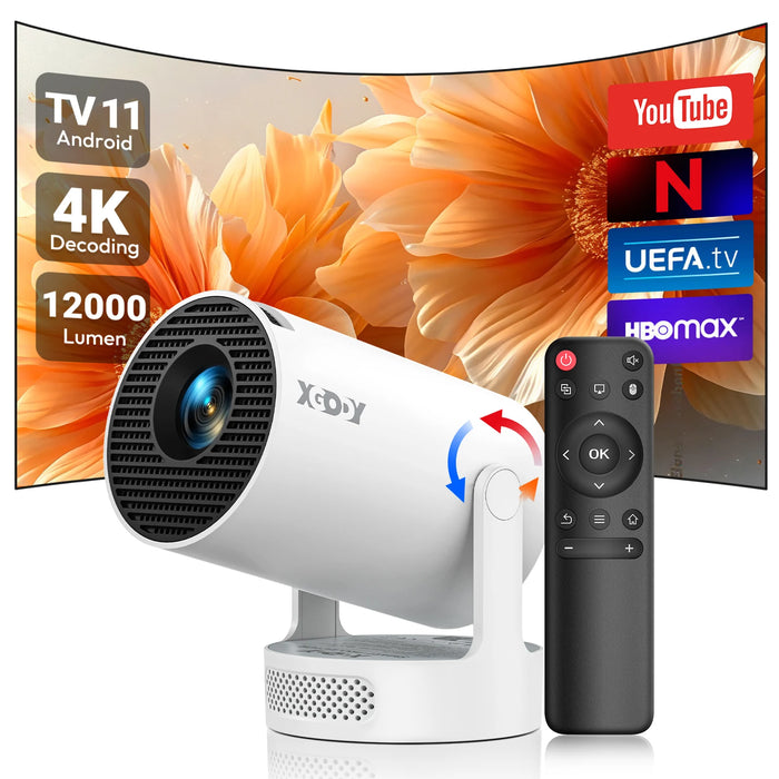 CineLume™ 4K LED Projector – 12000 Lumens, WiFi 6 & Bluetooth 5.0 Portable Home Theater System