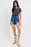 RISEN High Rise Side Step Hem Denim Shorts