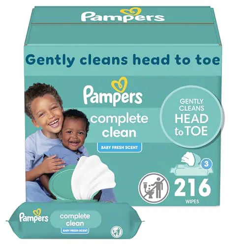 Pampers Baby Clean Fresh Scented 216 Baby Wipes Total (3 Flip-Top Packs)