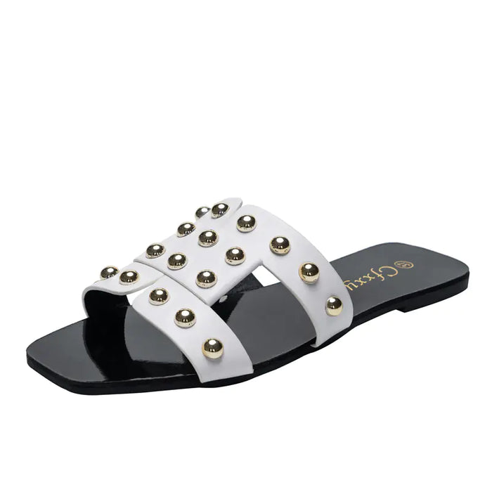Chic Rivet Flat Sandals for Women