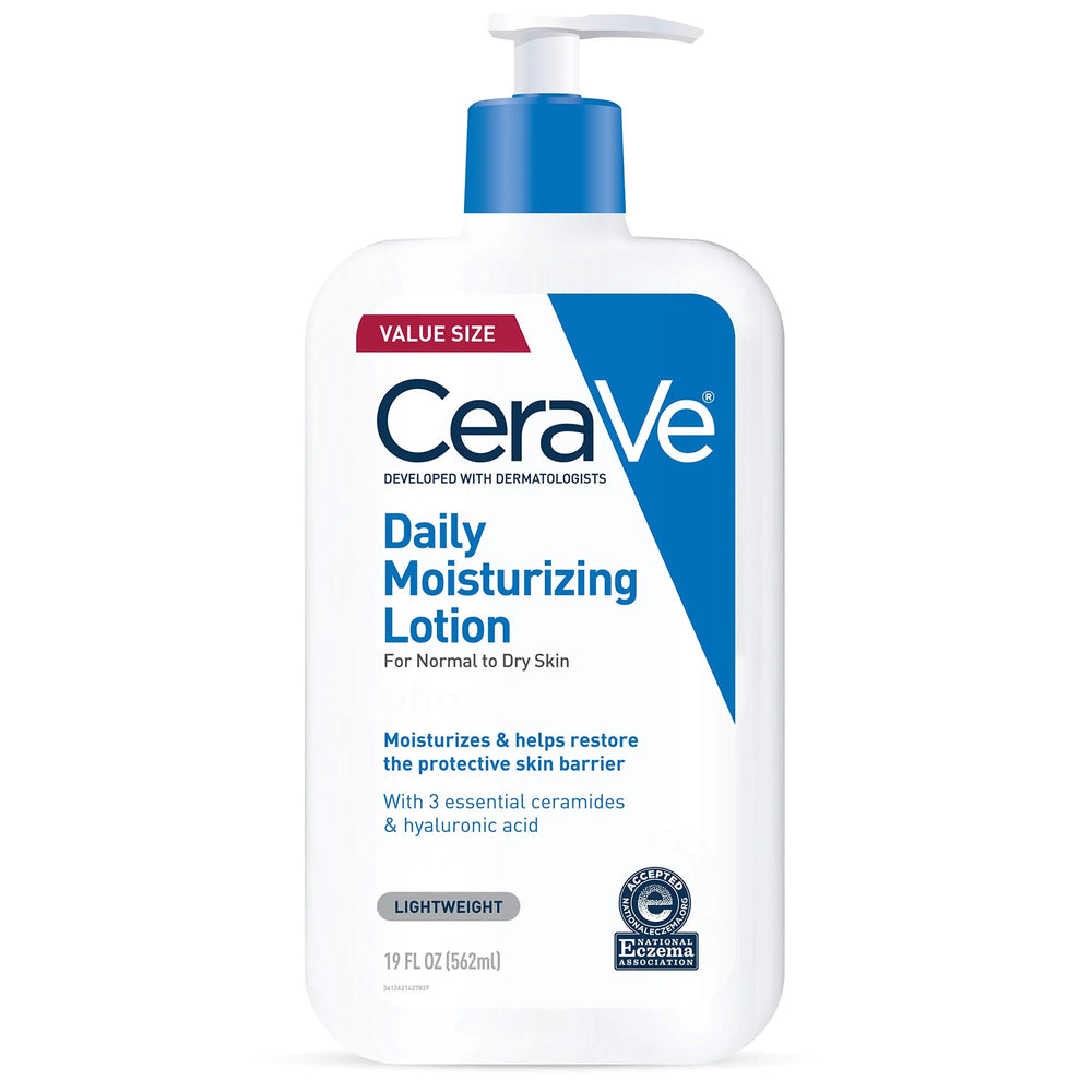 CeraVe Daily Moisturizing Lotion for Dry Skin | Body Lotion & Face Moisturizer with Hyaluronic Acid and Ceramides | Daily Moisturizer | Fragrance Free | Oil-Free | 19 Ounce 19 Fl Oz (Pack of 1)