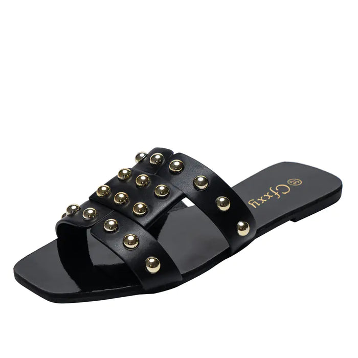 Chic Rivet Flat Sandals for Women