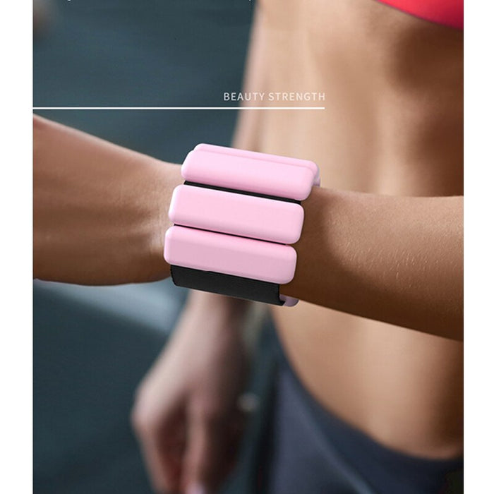 2pc Yoga Practice Running Training Fitness Wristband Silicone Bracelet Leggings Dumbbell Weight Training Equipment