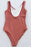 Contrast Decorative Button Low Back One-Piece Swimsuit