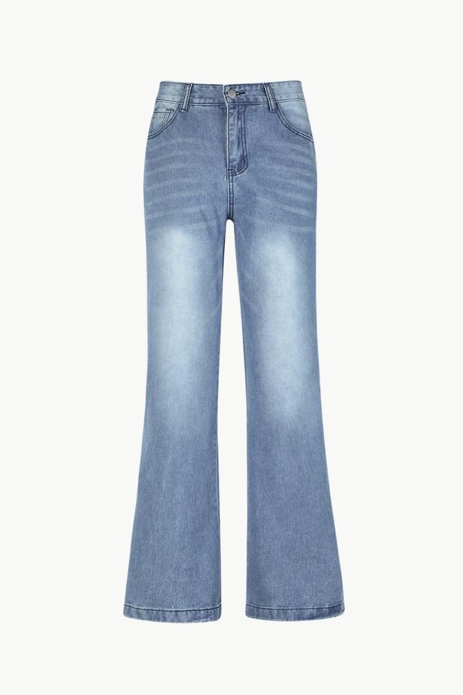 Full-Length Pocket Wide Leg Jeans