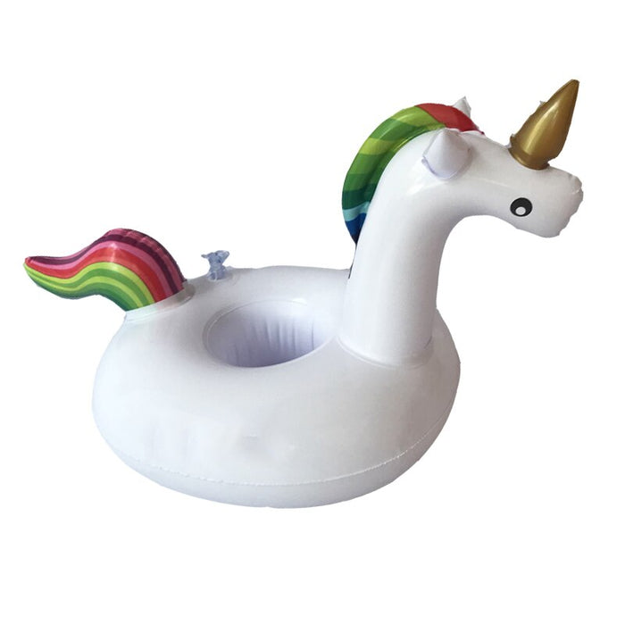 Hot Mini Unicorn Inflatable Cup Holder Drink Float Water toys Supplies Party Beverage Boats Phone Stand Holder Pool Toys