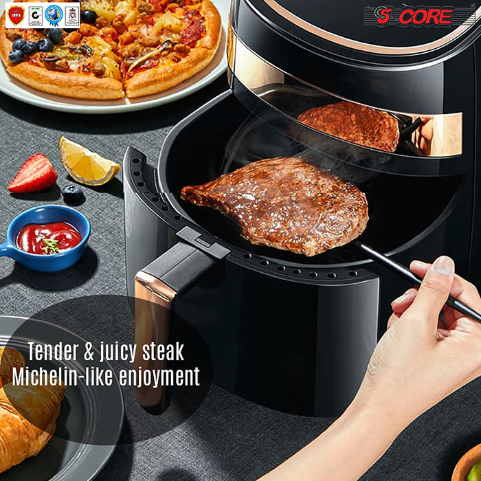 Hot Air Fryer Oven 3.8 QT Pot Quarts Electric Oil Less 1400W Touch Screen Airfryer 5 Core AF 380