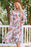 Floral Mock Neck Flounce Sleeve Midi Dress