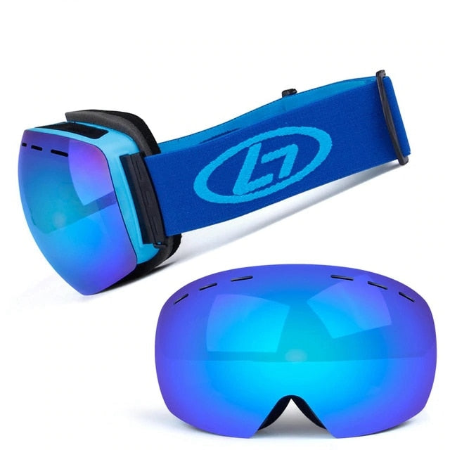 Ski Goggles Double Layers UV Anti-fog Big Ski Mask Glasses