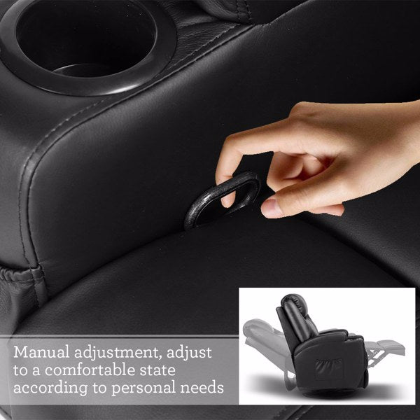 Leather Massage Chair Full Body Recliner Chair Zero Gravity Single Sofa Black