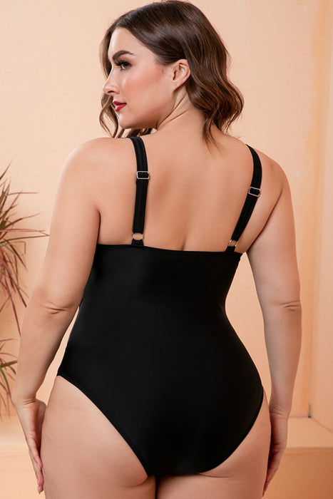 Full Size Two-Tone One-Piece Swimsuit