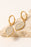 Inlaid Rhinestone Leaf Drop Earrings