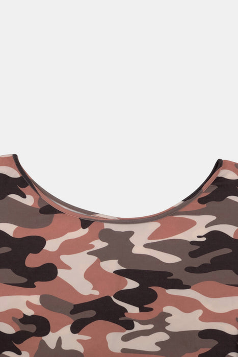 Plus Size Camouflage Top and Leggings Set