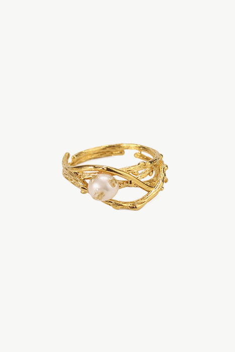 Nest Pearl Gold-Plated Ring
