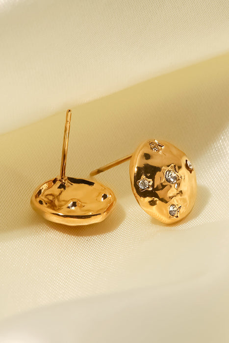 18K Gold-Plated Cubic Zirconia Stud Earrings