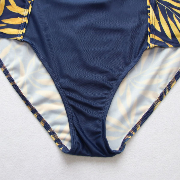 Zip-Up One-Piece Swimsuit, Pants, Sarong, and Swim Cap Set