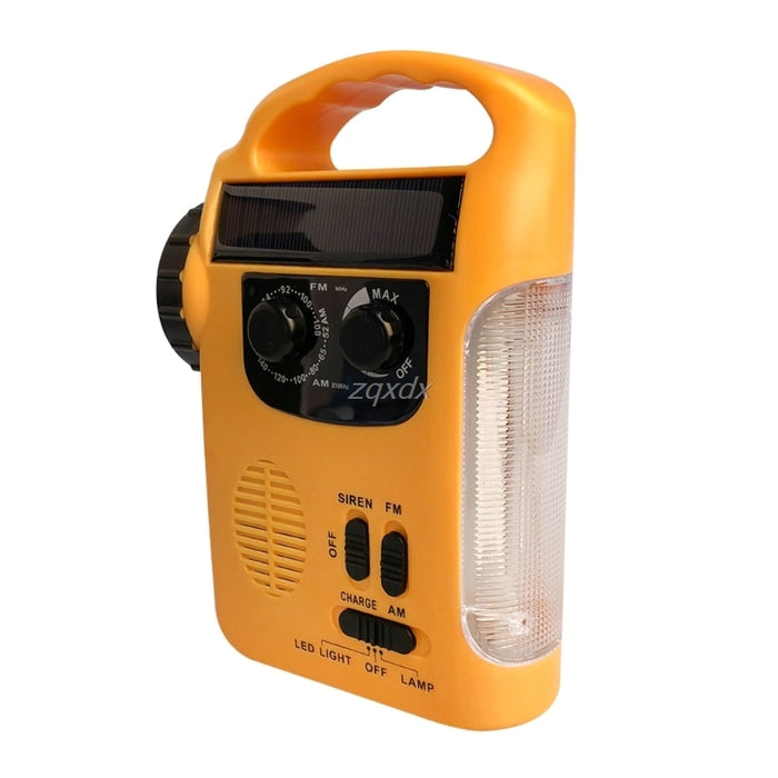 Outdoor Emergency Hand Crank Solar Dynamo AM/FM Radios Power Bank with LED Lamp