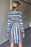 Striped Round Neck Long Sleeve Tee Dress