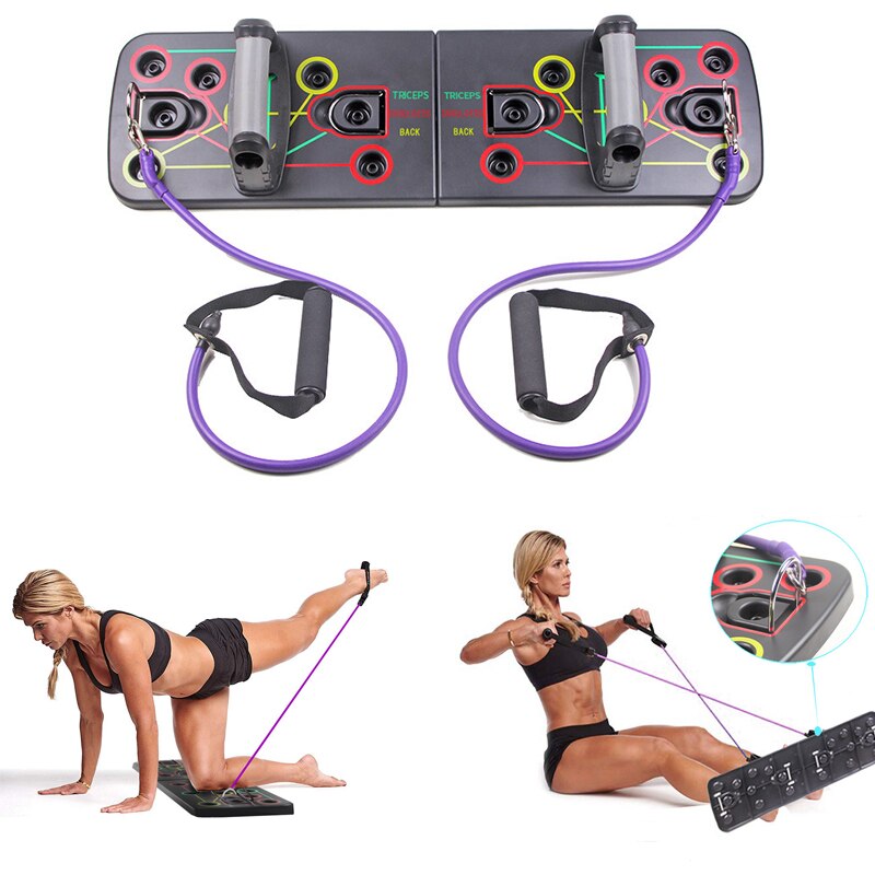 9 in 1 Push Up Board with Multifunction Body Building Fitness Exercise Tools Men Women Push-up Stands For GYM Body Training