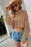 Cable-Knit Turtleneck Cropped Knit Pullover