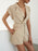 Belted Lapel Collar Romper with Pockets