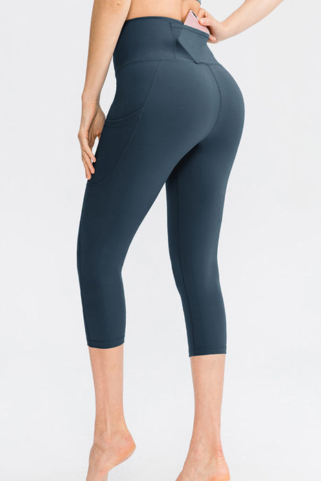 Cropped Yoga Leggings with Pockets