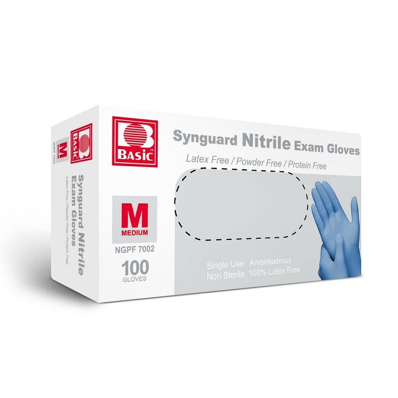 Basic INTCO Disposable Medical Nitrile Examination Blue Gloves M