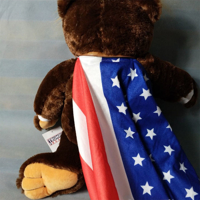 Donald Trump Bear Plush Toys Cool USA President With Flag Cloak Collection Doll