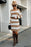 Striped Boat Neck Rib-Knit Sweater Dress