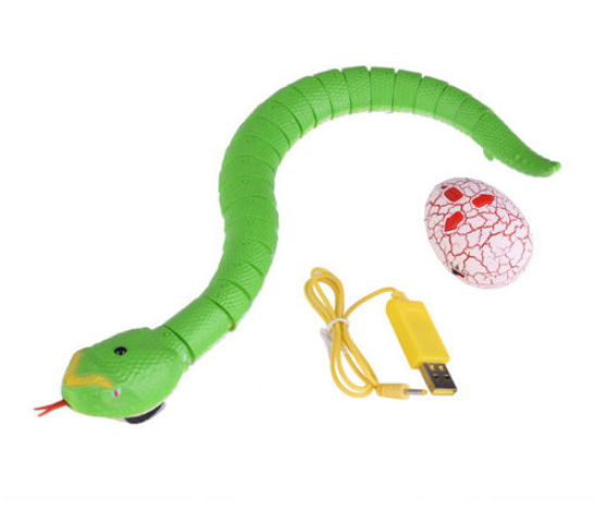 Realistic Remote Control RC Snake With Egg Shaped Controller (Green)