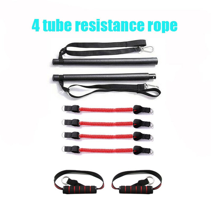 Resistance Band  Pilates Stick Gym Exercise Muscle Power Tension Bar With Fitness Stick Home Body Work Out Fitness Pull Rope