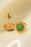 18K Gold Plated Inlaid Stone Stud Earrings