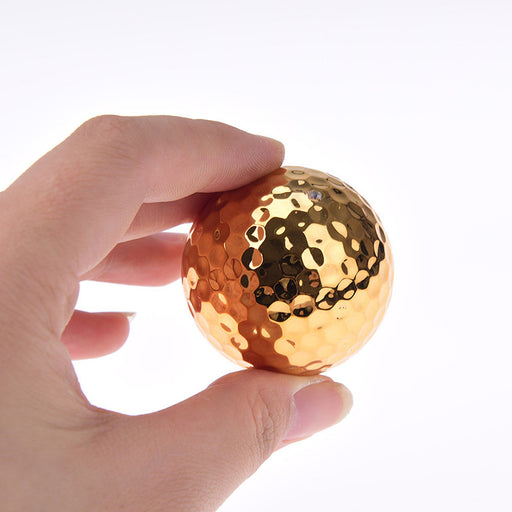Golf Double Layer Gift Ball Electroplating Golden Golf Ball