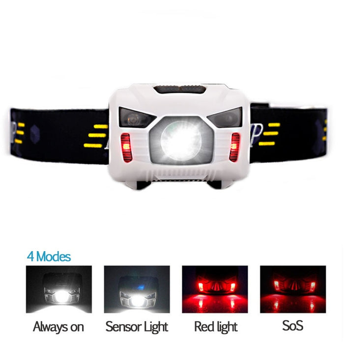 CREE 5W LED Body Motion Sensor Headlamp Mini Headlight Rechargeable Outdoor Camping Flashlight Head Torch Lamp With USB Charging
