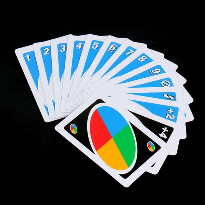 UNO card game poker Family Fun One Pack of 108pcs Game Fold Playing Card Entertainment Board Game