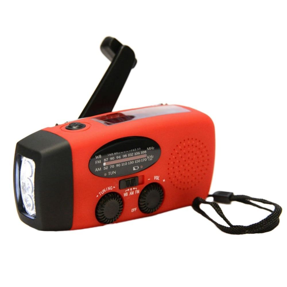 Portable Emergency Hand Crank Charger 3LED Flashlight Generator Solar AM/FM/WB Radio Waterproof Emergency Survival Tools
