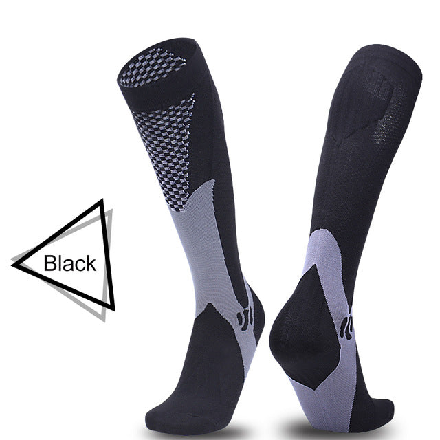 New Compression Long Running Socks Men High Elastic Sports Stocking Running Cycling High Compression Leg Support