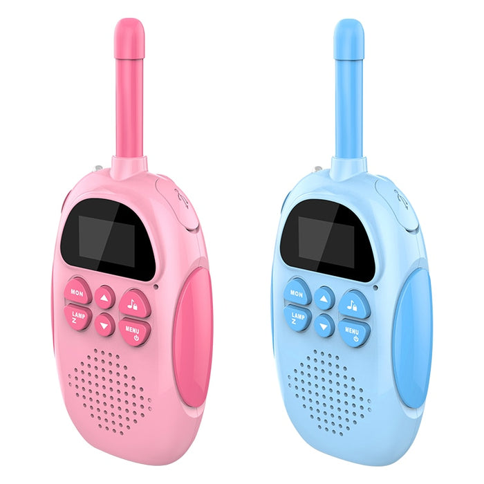 Walkie Talkie Kids Mini Portable 3-5km Long Range 1000mAh Battery Radio Interphone Toy with Flashlight for Children Gift