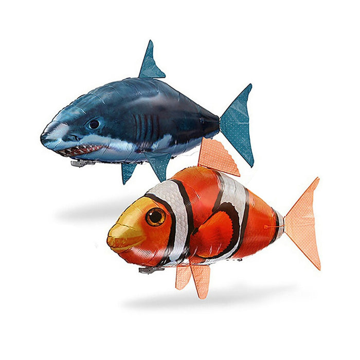 Remote Control Shark Toys Air Swimming RC Animal Radio Fly Balloons Clown Fish Animals Halloween Christmas Toy For Children Boys
