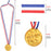 50 Pieces Children Plastic Gold Plastic Winner Medals Kids Golden Medals for Sports Day Awards Prizes Awards for Students