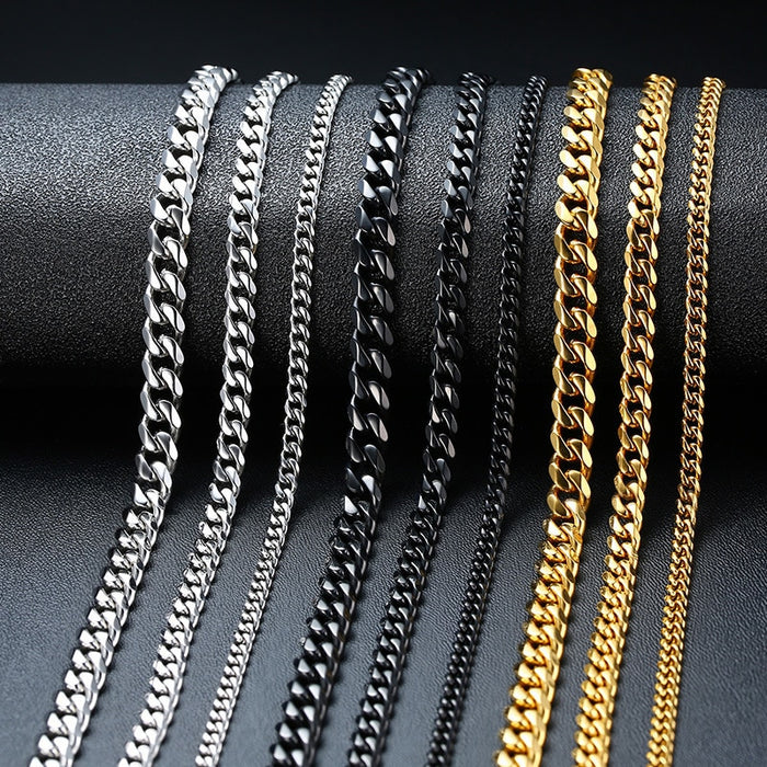 Vintage Cuban Link Chain Necklace for Men Women