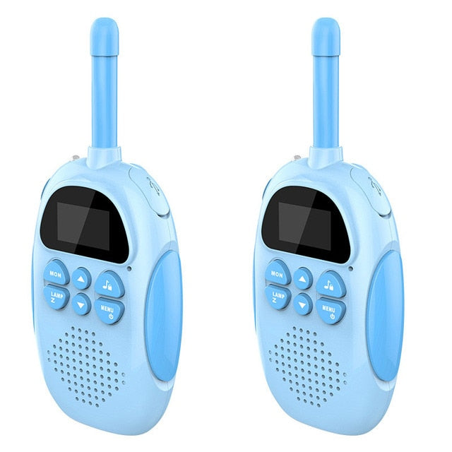 Walkie Talkie Kids Mini Portable 3-5km Long Range 1000mAh Battery Radio Interphone Toy with Flashlight for Children Gift