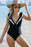 Two-Tone Ruffled One-Piece Swimsuit
