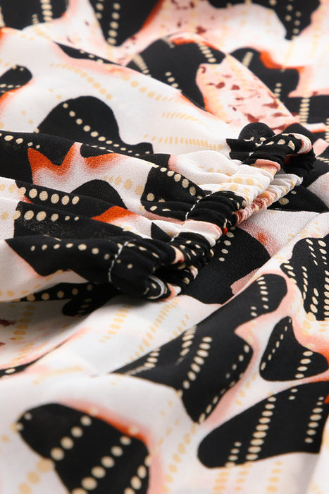 Animal Print Polka Dot Tie Waist Dress