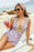 Floral Ring Detail Deep V One-Piece Swimsuit