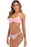 Floral Double Braided Strap Ruched Bikini Set