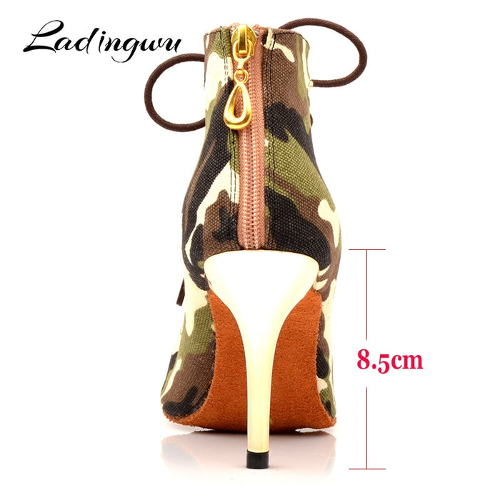 AfroFashion New Brand Camouflage Canvas Dance Boots